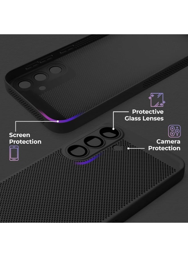 Case For Samsung Galaxy A16 5G/4G Heat Dissipation Case with Built-in Camera Lens Protector Slim Fit Breathable Cooling Anti-Fingerprint Hard PC Back Shockproof Cover - Image 3