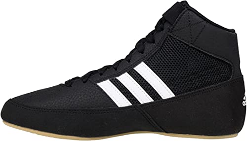 adidas Men's HVC Wrestling Shoes, Black/White/Iron Metallic, 10 - Image 1