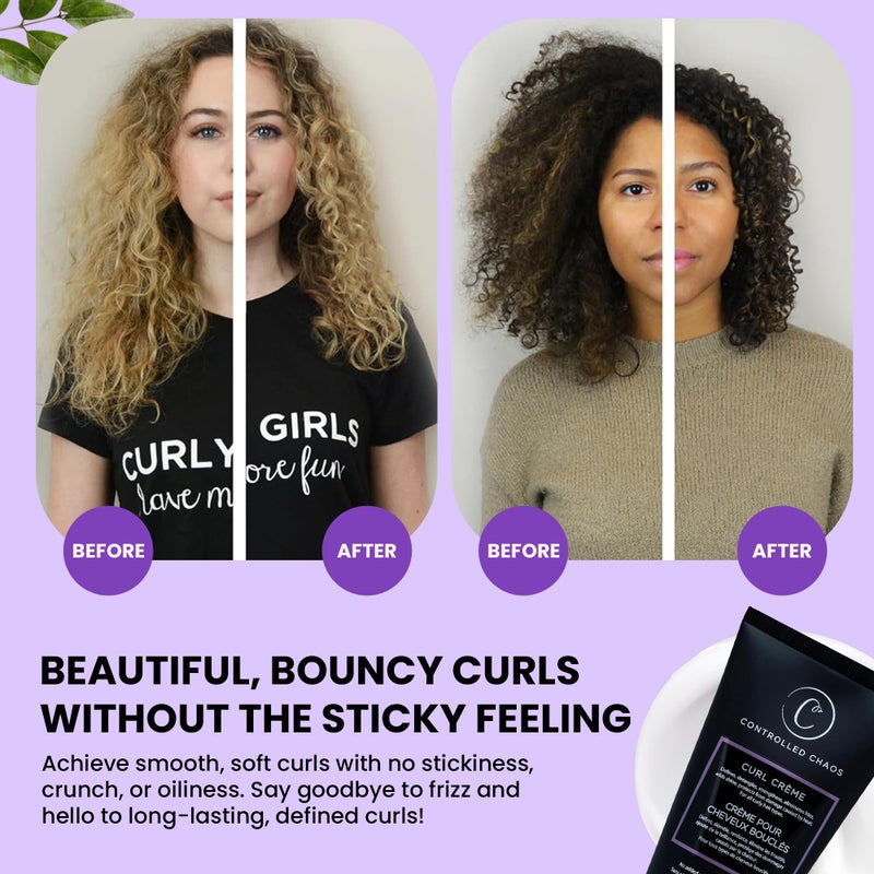 Controlled Chaos كريم تجعيد الشعر من Controlled Chaos - كريم تحديد للشعر المجعد مع زبدة الشيا لتجعيد الشعر الخالي من التجاعيد لفترة طويلة - كريم تجعيد الشعر بالألوة فيرا خالي من الكبريتات والبارابين للشعر المموج، مصنوع في الولايات المتحدة (5 أونص)  - Image 5