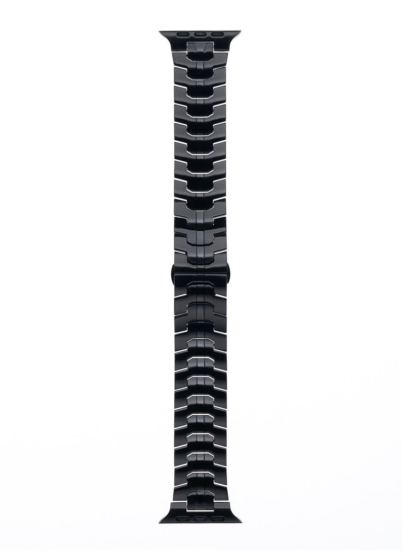 yalilai Titanium Band for Apple Watch 49mm 46mm 45mm 44mm 42mm, Men and Women Luxury Titanium Metal Replacement Watch Strap for Apple iWatch Ultra 2 Series 10 9 8 7 SE 6 5 4 3 2 1, Black  - Image 3