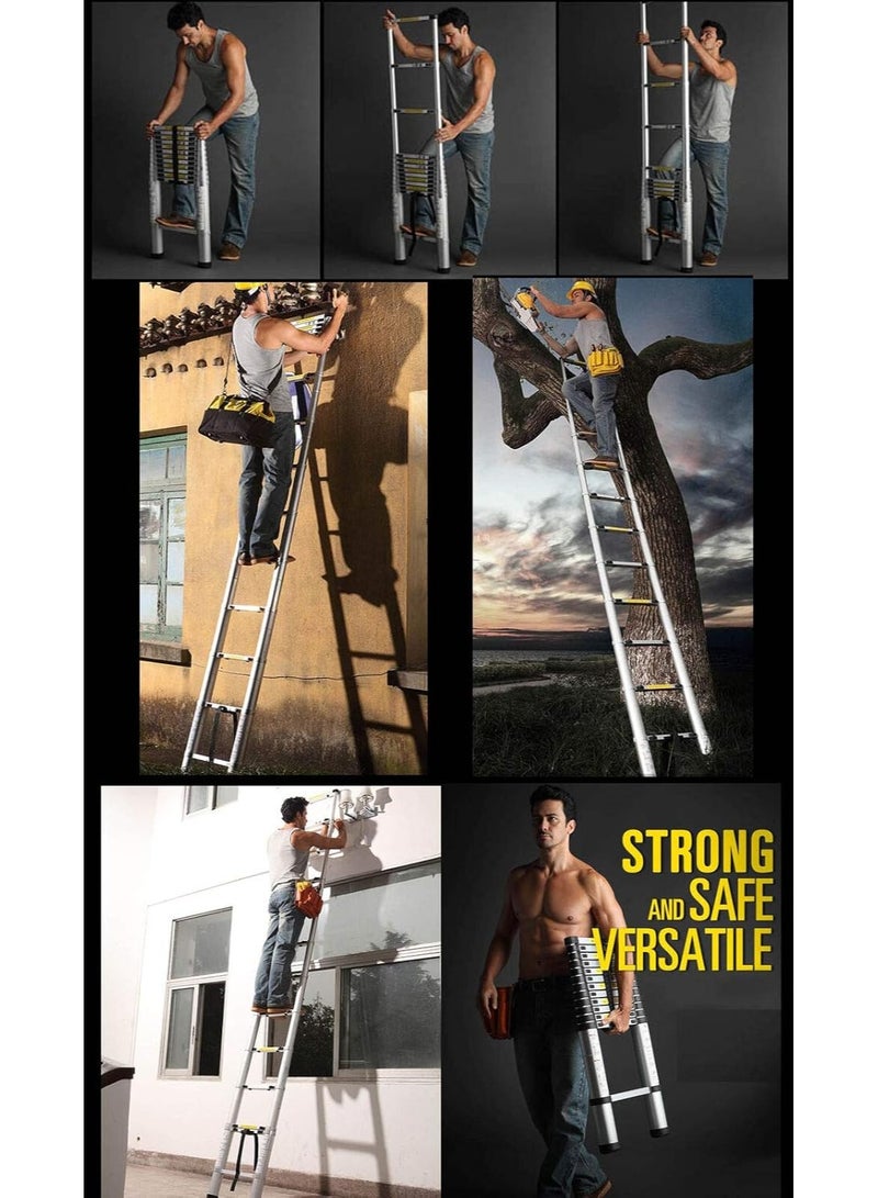 Aluminum Telescopic Ladder 2.6M – Lightweight & Foldable Loft Ladder – EN131 Certified with 150kg Load Capacity - Image 4