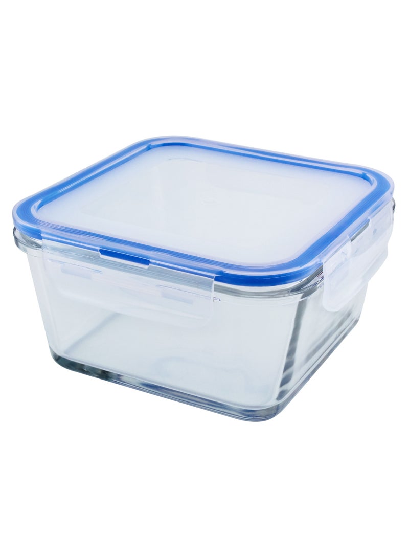 Mondex 550ml Square Glass Food Storage Container With Blue Lid - Image 2