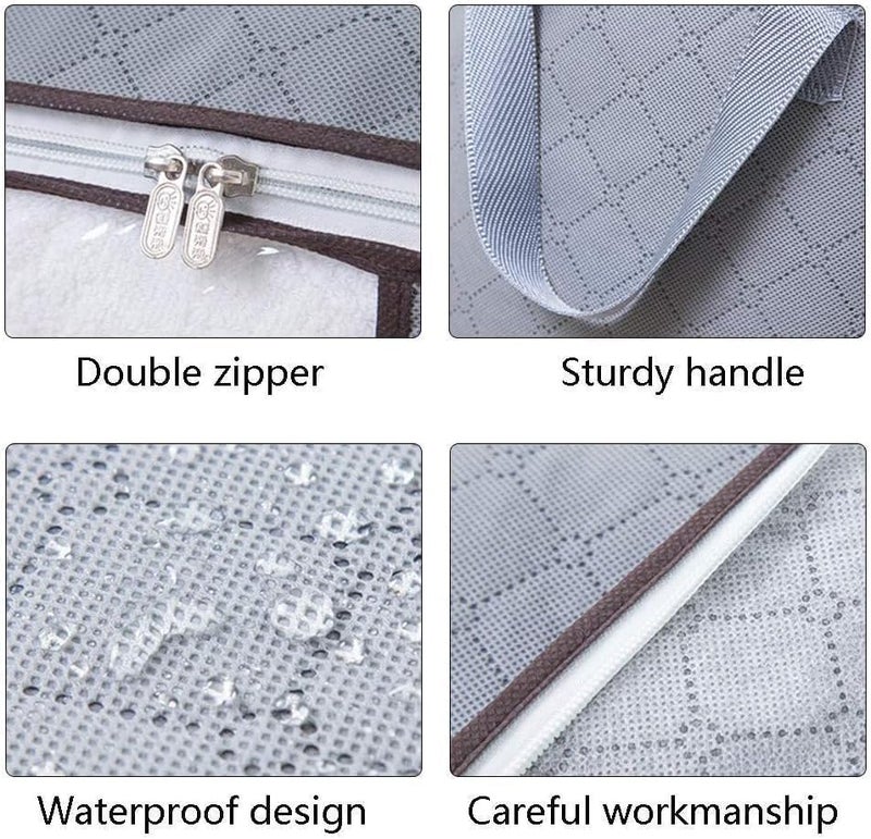 حقيبة تخزين واسعة الفم، مساحة كبيرة لتنظيم الملابس والبطانيات وخزانة الملابس وغرفة النوم، 9 كيلو، ألوان عشوائية 2قطعة - Image 3