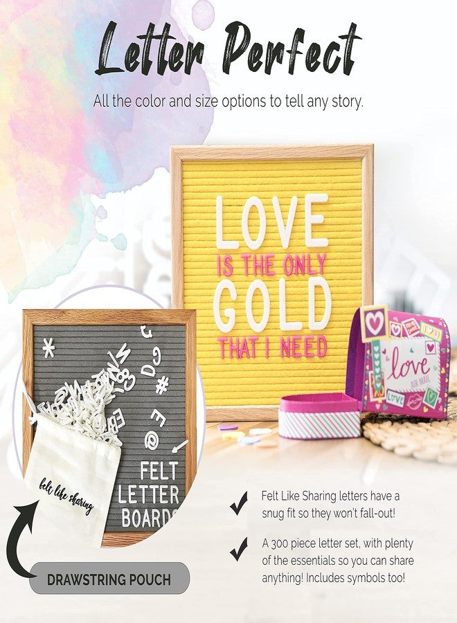 Felt Like Sharing Felt Letter Board, 10x10in Changeable Letter Board with Letters White 300 Piece - Felt Message Board, Oak Frame Wooden Letter Board for Baby Announcements, Milestones, Office Decor & More (Light Blue) - Image 5