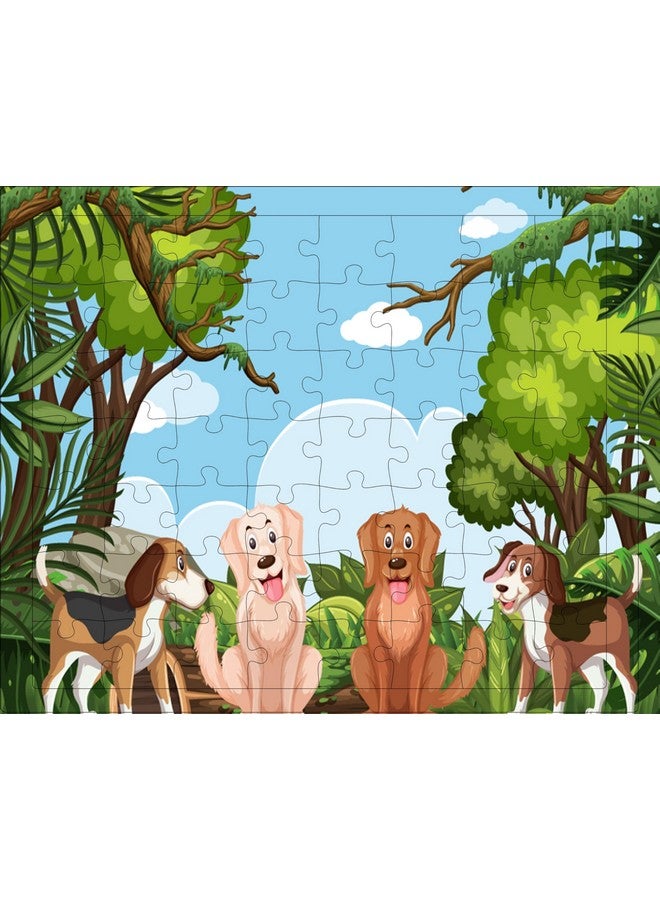 Fiddlys 54 Pcs Wood Jigsaw Puzzles for Kids & Children Age 6+ Animal World and Sea World (Dogs + Bunny) - Image 3