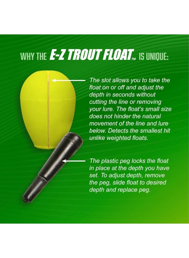 Trout Magnet E-Z Trout Float Fishing Bobbers, Easy Depth Adjustment, Ideal To Drift Small Lures Or Bait 36-Pack - Image 3