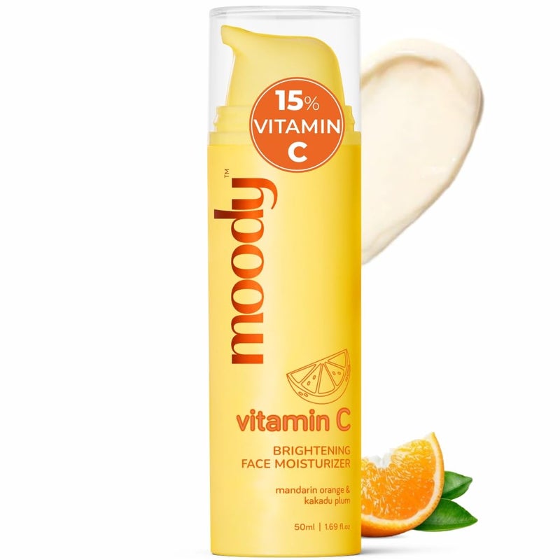 Moody Vitamin C Face Cream Serum Moisturizer For Glowing Skin with Niacinamide  Alpha Arbutin  Fades Pigmentation  Dark Spots Reduces Skin Dullness  Oil Free  Lightweight  For All Skin Types  50ml - Image 1