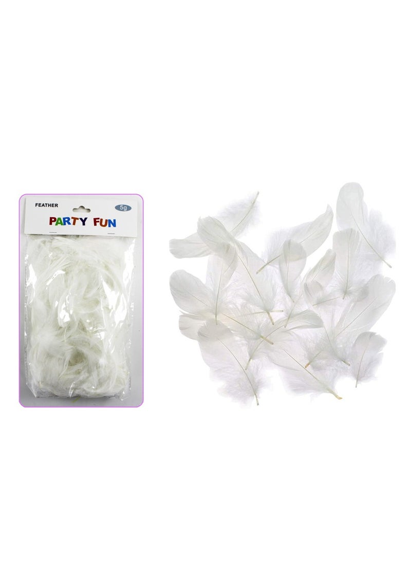 PARTY FUN - Feather Confetti - 5g Pure White Color Elevate Your Celebrations with Timeless Sophistication - Image 1