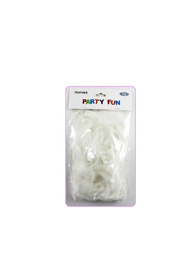 PARTY FUN - Feather Confetti - 5g Pure White Color Elevate Your Celebrations with Timeless Sophistication - Image 1