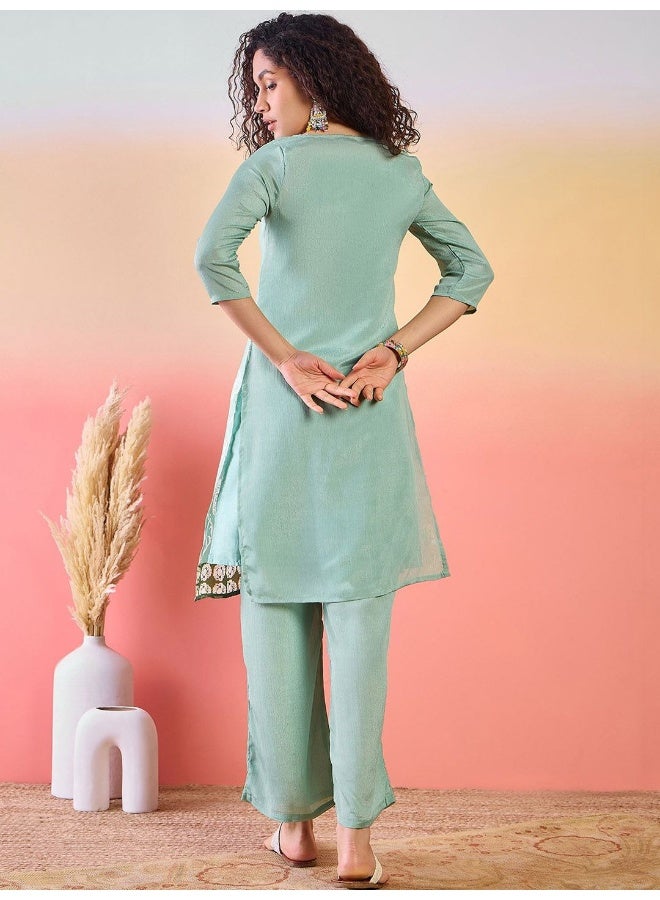 AKS Digital Printed Chinnon Kurta Set - Image 5