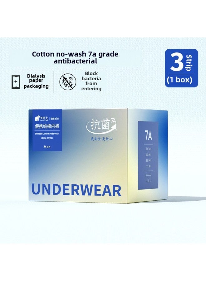 Time Disposable Underwear Men's And Women's Travel Triangle Cotton Underwear Travel Children's Wash-Free Underwear Cotton Shorts-Color:Men's Boxer Style, Gray, 3 Pack-Size:XL【55kg-65kg】 - Image 1
