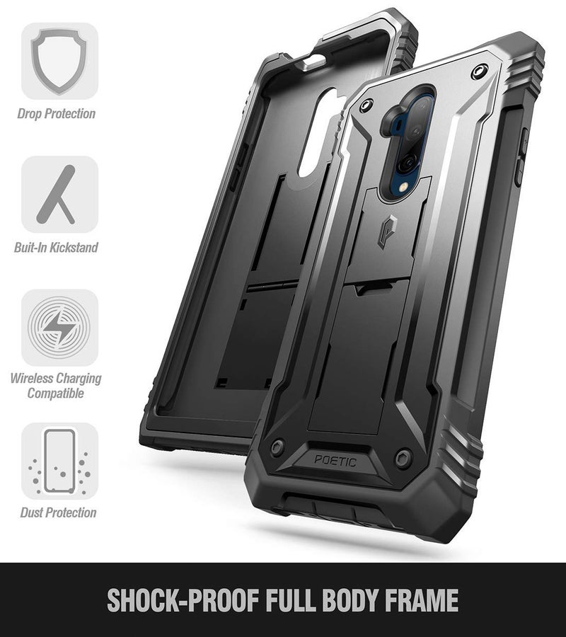 Poetic Revolution Case for OnePlus 7, [20FT Mil-Grade Drop Tested], Full-Body Rugged Dual-Layer Shockproof Protective Cover with Kickstand and Built-in-Screen Protector, Black - Image 5