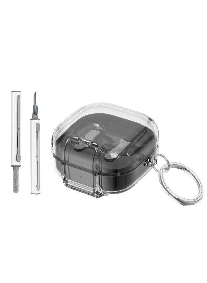 HaDoii Clip Lock Case for Samsung Galaxy Buds 4 Pro / Buds4 2026 with Cleaner Kit, Transparent TPU Protective Cover, Includes Carabiner & Clear Design for Men Women - Image 1