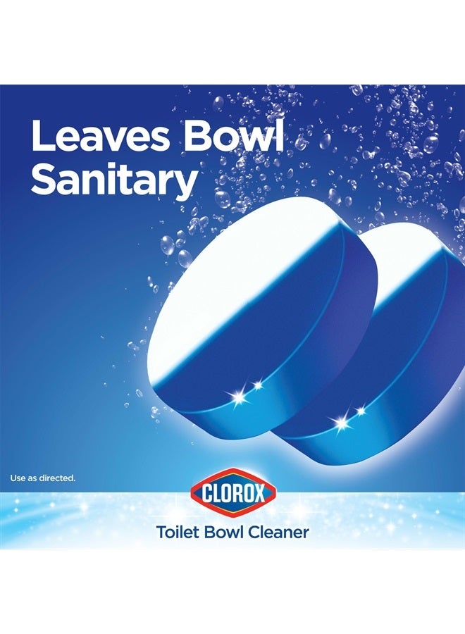 Clorox أقراص تنظيف المرحاض الفائقة مع مبيض وأزرق، نظافة المطر، 4 قطع (قد يختلف التعبئة) - Image 2