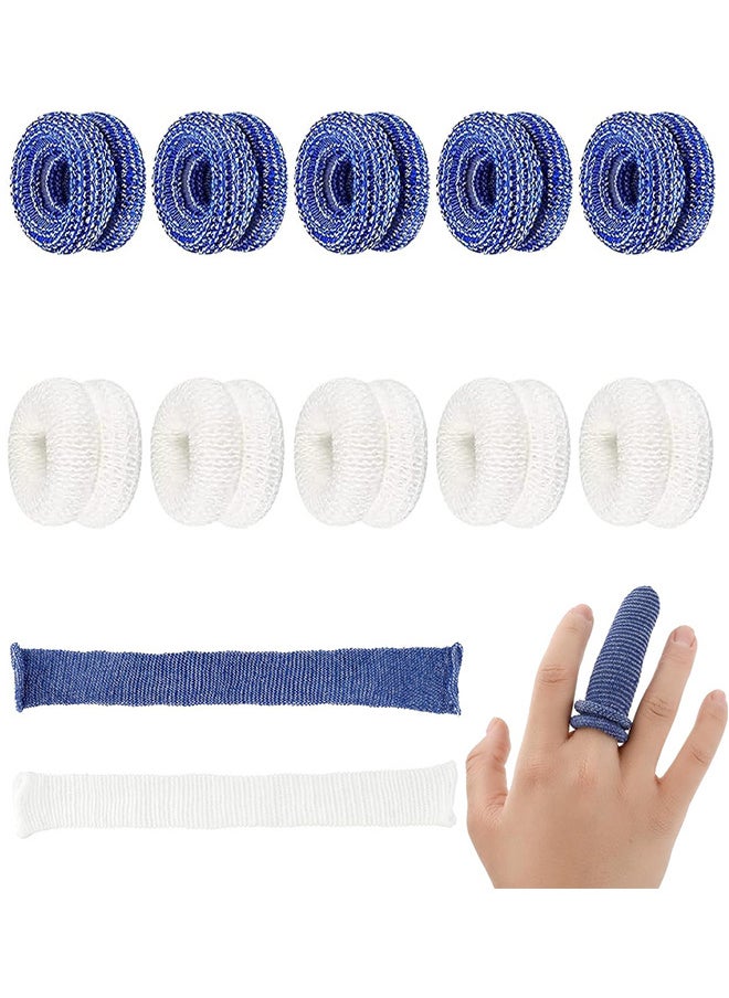Depend - 10 Pack First Aid Tubular Care Bandage, Sports Protective Gear, Soft Cotton Blue White Bandages For Finger Sprains And Swelling Blue And White - Image 1