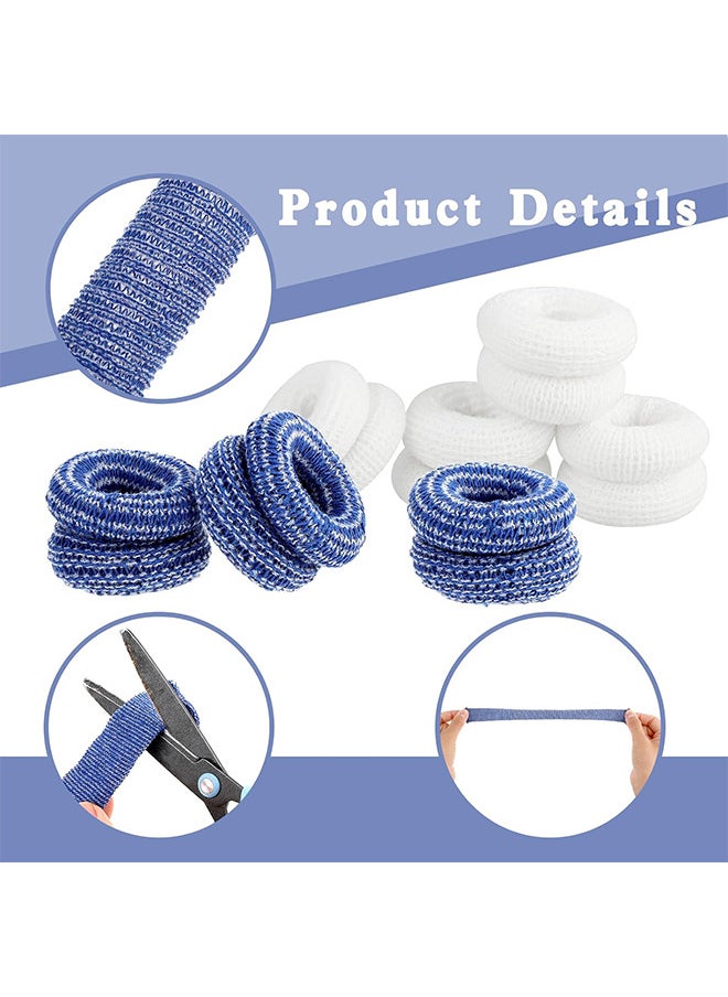 Depend - 10 Pack First Aid Tubular Care Bandage, Sports Protective Gear, Soft Cotton Blue White Bandages For Finger Sprains And Swelling Blue And White - Image 1