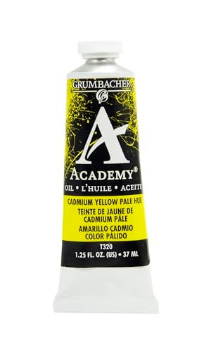 Grumbacher Academy Oil Paint, 37 ml/1.25 oz, Cadmium Yellow Pale Hue - Image 1
