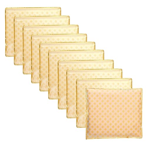 LAXIS® Non-Woven Single Saree Cover, Saree Bags, Transparent Saree Covers with Zip for Storage, Dust & Waterproof, Wardrobe Saree Packing Covers,Size-36x42x2 CM (Pack of 20, Orange) - Image 1