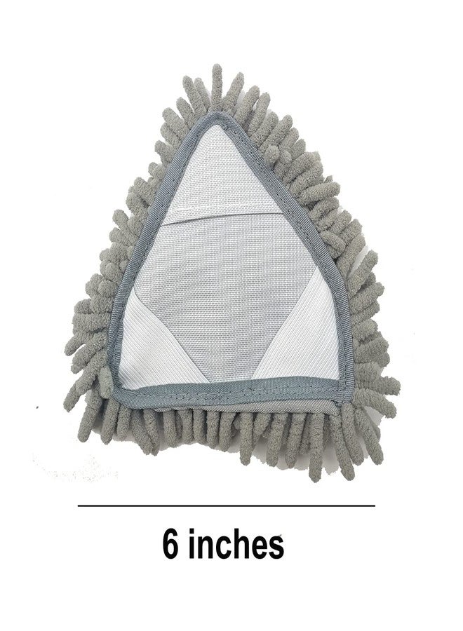 Xifando Mini Mop Heads-Microfiber Chenille Triangular Mop Pads (Grey) - Image 2