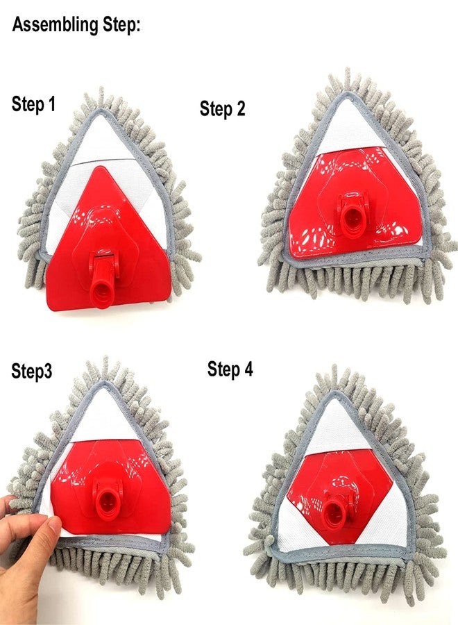 Xifando Mini Mop Heads-Microfiber Chenille Triangular Mop Pads (Grey) - Image 3