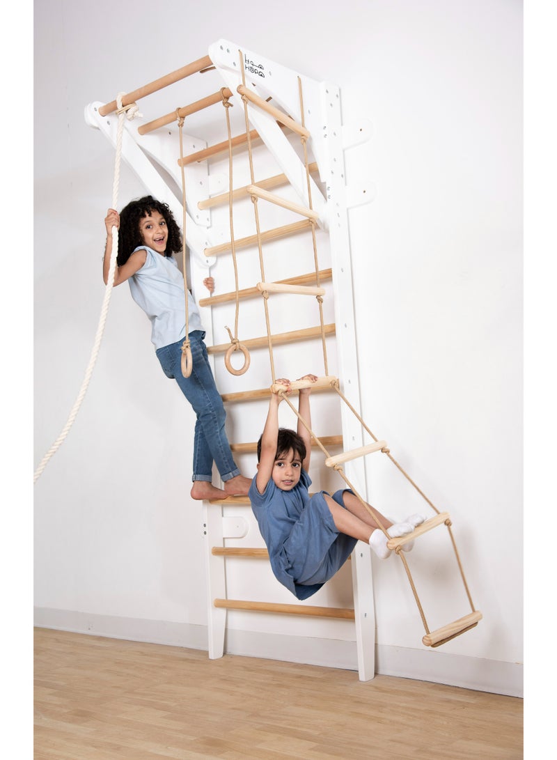 Hopa Design Swedish Ladder - Wood climber for kids - natural wood - more than 5 activities - Image 2