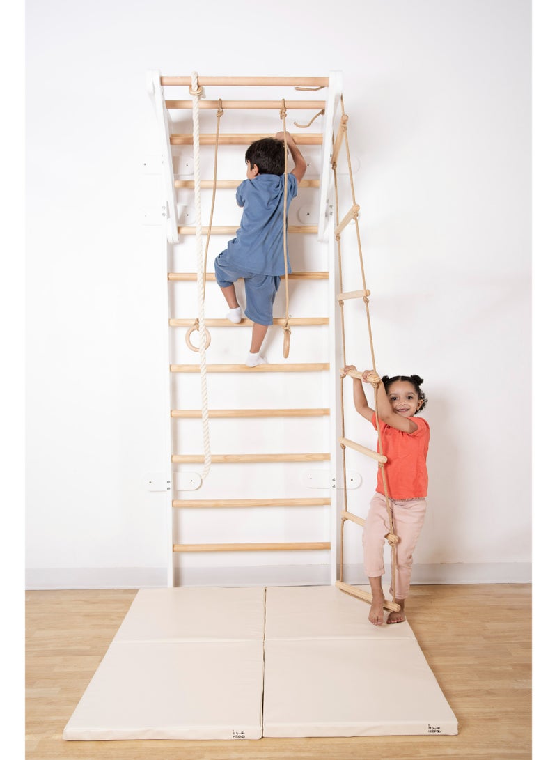 Hopa Design Swedish Ladder - Wood climber for kids - natural wood - more than 5 activities - Image 3