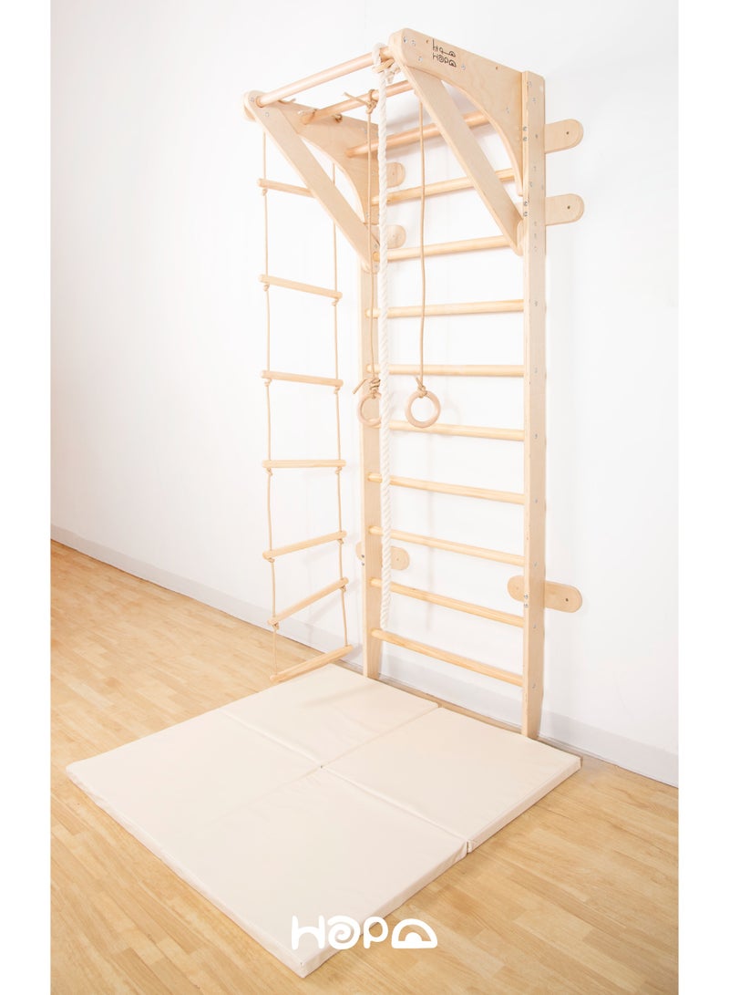 Hopa Design Swedish Ladder - Wood climber for kids - natural wood - more than 5 activities - Image 4
