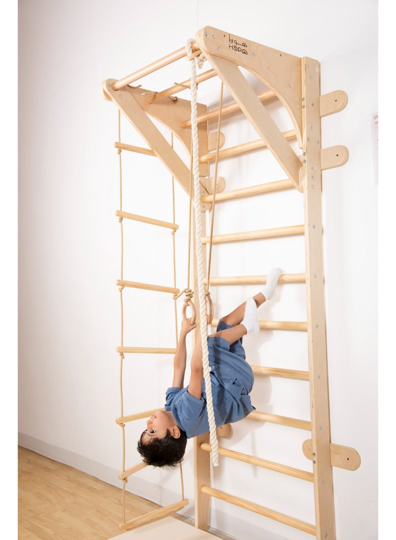 Hopa Design Swedish Ladder - Wood climber for kids - natural wood - more than 5 activities - Image 5