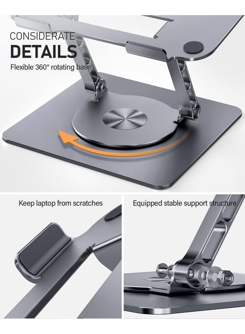 Adjustable Laptop Stand with 360° Rotating Base – Foldable and Ergonomic Laptop Holder for Notebooks up to 16 Inches – Ideal for Office Use - Image 4