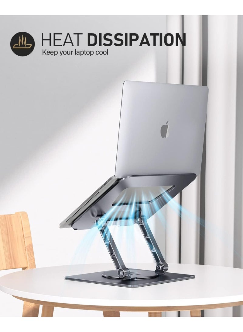 Adjustable Laptop Stand with 360° Rotating Base – Foldable and Ergonomic Laptop Holder for Notebooks up to 16 Inches – Ideal for Office Use - Image 2