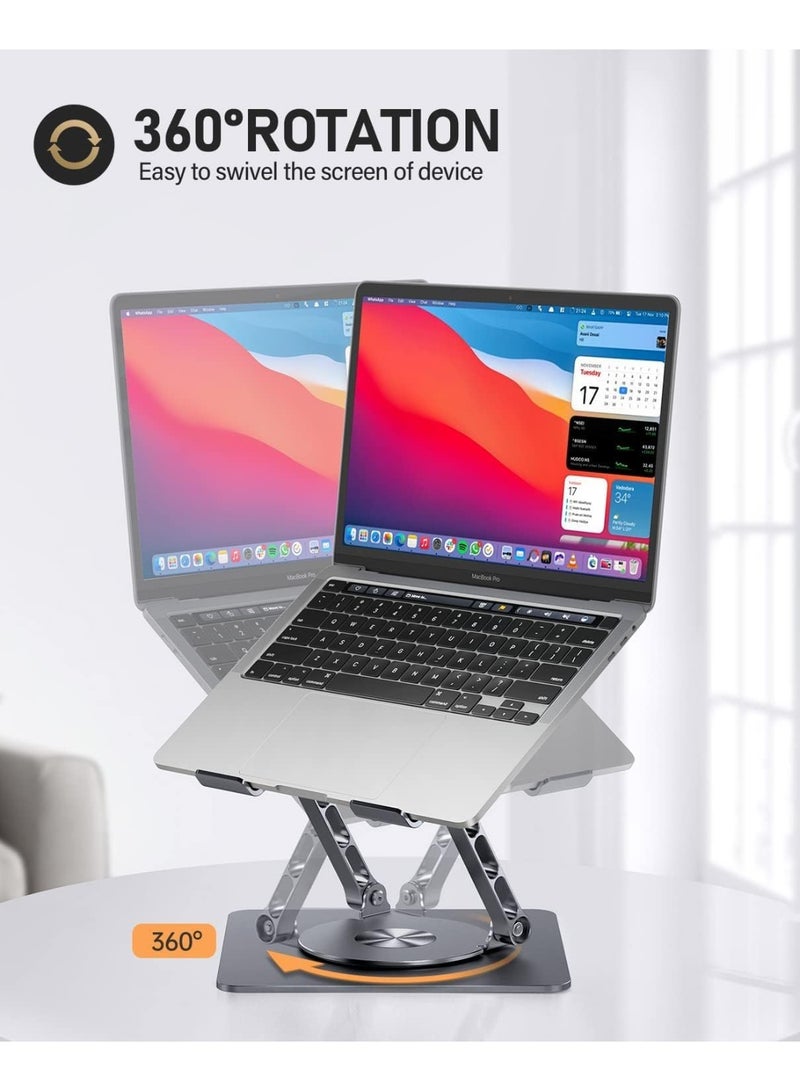 Adjustable Laptop Stand with 360° Rotating Base – Foldable and Ergonomic Laptop Holder for Notebooks up to 16 Inches – Ideal for Office Use - Image 1