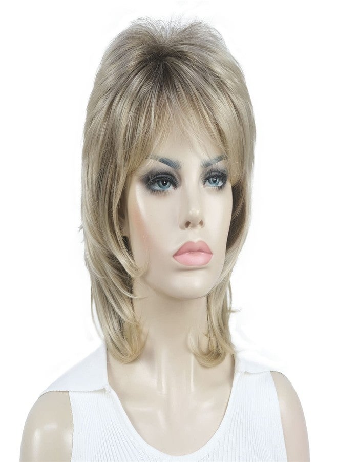 Aimole Soft Shaggy Layered Medium Length Classic Cap Synthetic Women Wigs (R10-26 Bright Golden Blonde with Med. Golden Brown Root) - Image 3