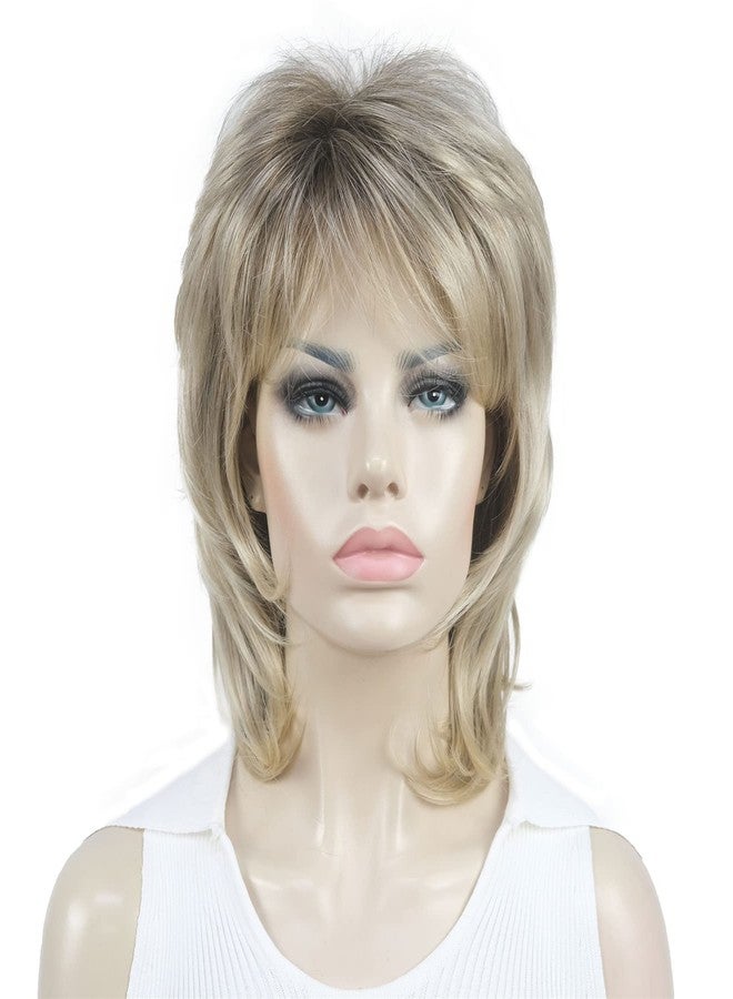 Aimole Soft Shaggy Layered Medium Length Classic Cap Synthetic Women Wigs (R10-26 Bright Golden Blonde with Med. Golden Brown Root) - Image 1