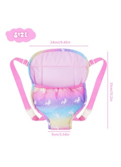 CMGTYYD Baby Doll Carrier Storage Bag Backpack, Baby Doll Carrier with Adjustable Straps, Doll Sling Carrier Front and Back Portable Bag Doll Accessories for 14-18 Inch Dolls (Doll Not Included)  - Image 2