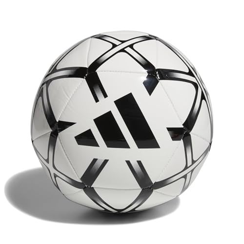 adidas Unisex Starlancer Club Soocer Ball, White/Black, 3 - Image 1