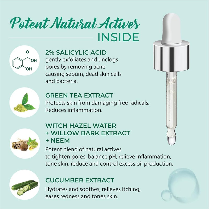 Iba Crystal Clear No More Acne 2 Salicylic Acid Power Serum  For Acne Pimples Blackheads  Open Pores  For Oily or Combination Skin  Halal Certified  Vegan  30 ml - Image 4