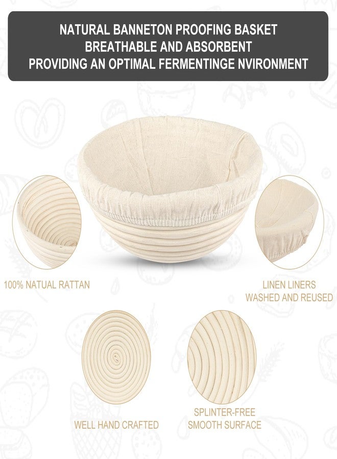 UDUK Sourdough Starter Kit, Baking Supplies Set with 2 Banneton Proofing Baskets, 24oz Sourdough Jar, Silicone Pastry Mat, Bread Sling and Essential Tools for Bread Making - Image 4