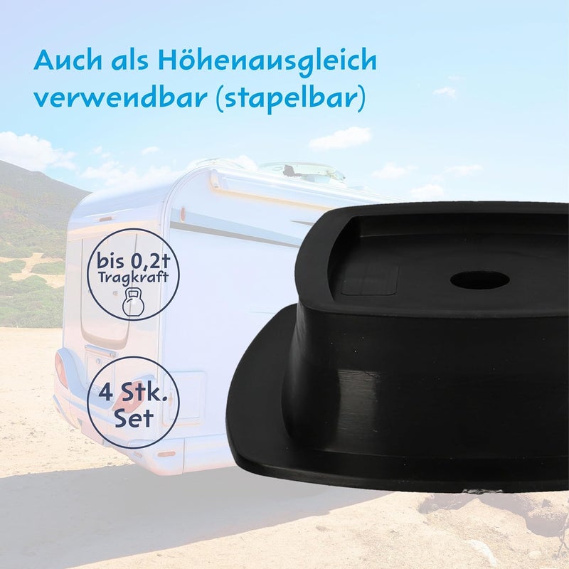 CARTREND 10191 Caravan Support Plates Set of 4 Stackable Dimensions 15.5 cm x 15.5 cm - Image 4