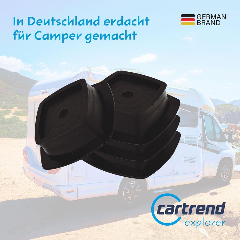 CARTREND 10191 Caravan Support Plates Set of 4 Stackable Dimensions 15.5 cm x 15.5 cm - Image 2