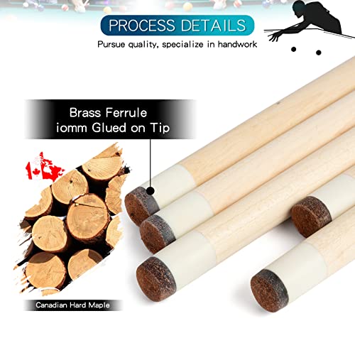 Teekerwan 58 Inch 19oz/20oz Maple Billiard Stick Pool Cue Set 13mm Tip, Hardwood Canadian Maple Professional Billiard Pool Cue Stick (20Oz) - Image 3