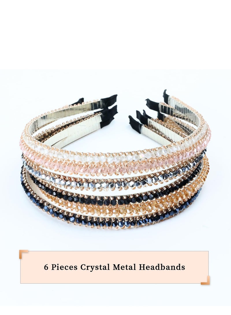 Barakah Fashion Crystal Hair band, Imitation Diamond Headband, Decorative Sparkly Glitter Hard Hoop for Dancing, Parties, Daily Wear, Work Non-slip Teeth Hairband Teen 6 Pieces - Image 4