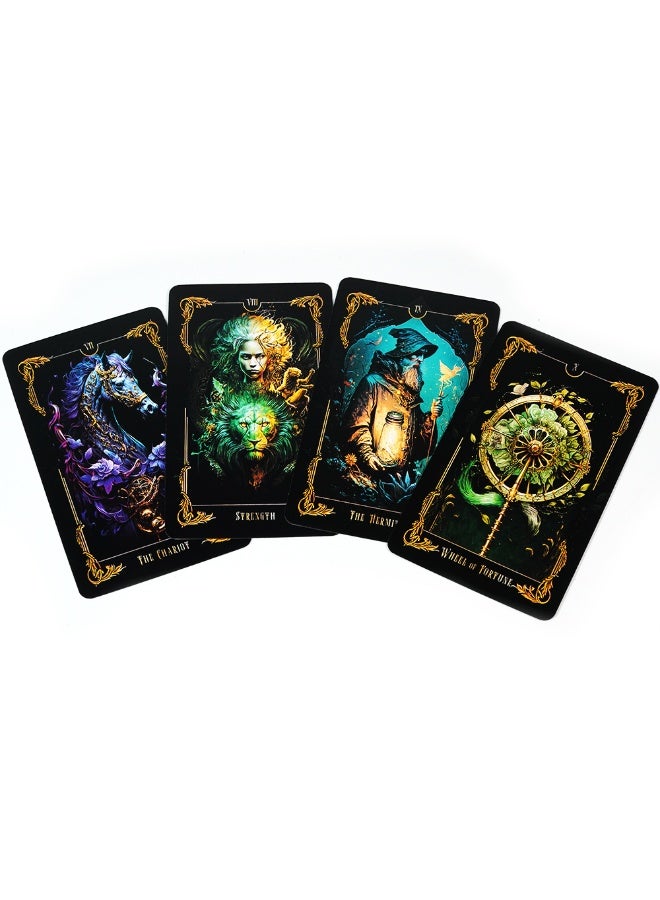 NIBEMINENT 78 Cards - Moon Compass Tarot Deck Set - Tarot Cards - Intelligence - Modern Traditional Spiritual Pattern Line Drawing Board Game - Magician Card - Image 5