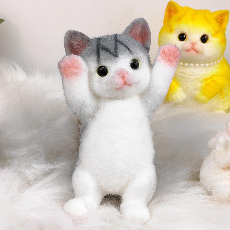 QOUXZ Big Hand Painted Cat Squishy Toysï¼ŒLarge Cute Ultra Soft Kitty Squeeze Fidget Toys for Stress Relief ,Kawaii Squishies Sticky Animal Toys for Adults Kids,Decompression Sensory Balls Toys for Autism - Image 5