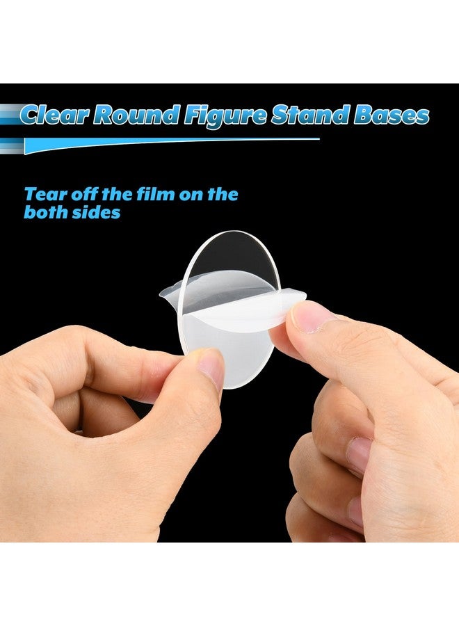Cosmos 12 Pcs Round Action Figure Stand Base Acrylic Figure Display Stands Miniature Bases Mini Doll Model Display Holder Accessories for Figures, Dolls, Small Collectibles (Transparent Clear, 50mm) - Image 3