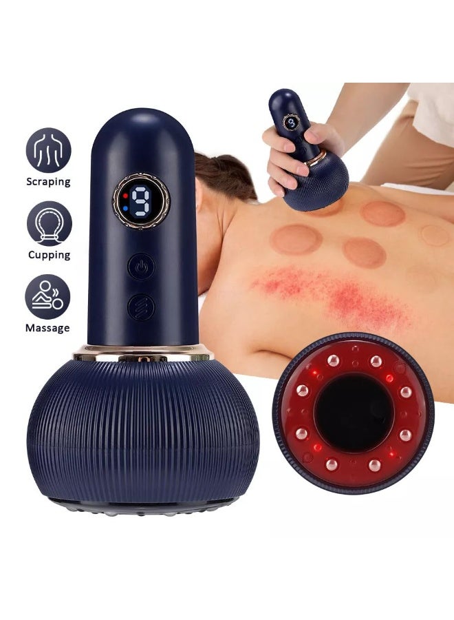Smart Electric Vacuum Suction Massager with Heat and Gua Sha , 9-Level Cupping Therapy Device with Vibration & Red Light, Includes Wormwood Essential Oil for Enhanced Massage Experience - Image 3