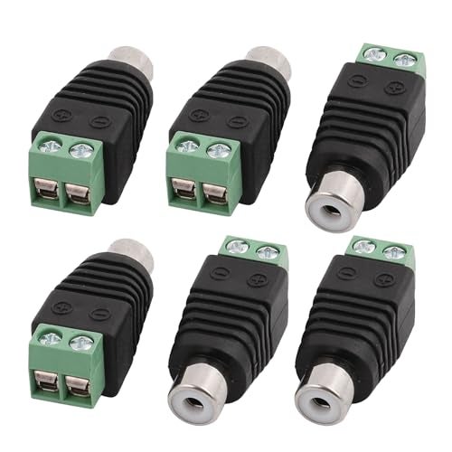 MX BNC Connector with Metal Body & Gold-Plated Pin – RG58 Coaxial Cable RCA Female Adapter for CCTV, DVR, Camera & AV Systems – Pack of 6 - Image 1