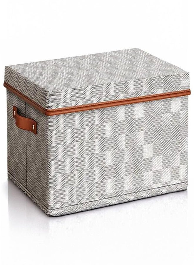 PRIME PICK Premium Storage Box Foldable Cloth Organizer with Lid Reinforced Handles Fabric Wardrobe Storage Bin for Clothes Almirah Closet White XXL Size Pack of 1 - Image 1