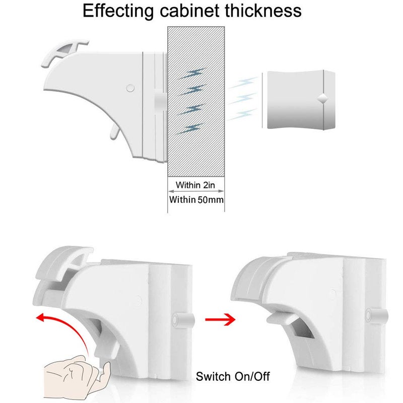 vmaisi 20 Pack Magnetic Cabinet Locks Baby Proofing - Vmaisi Children Proof Cupboard Drawers Latches - Adhesive Easy Installation - Image 5