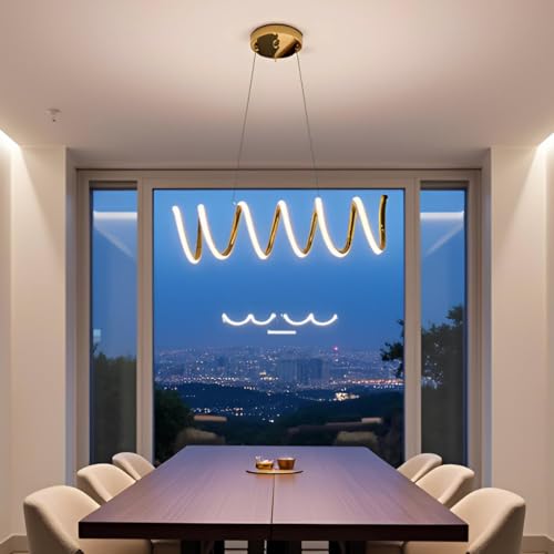 Lyse Decor Spring Chandelier LED Lamp for Modern Homes, Elegant Interiors, Living Area, Hotels and Entrances - Image 1