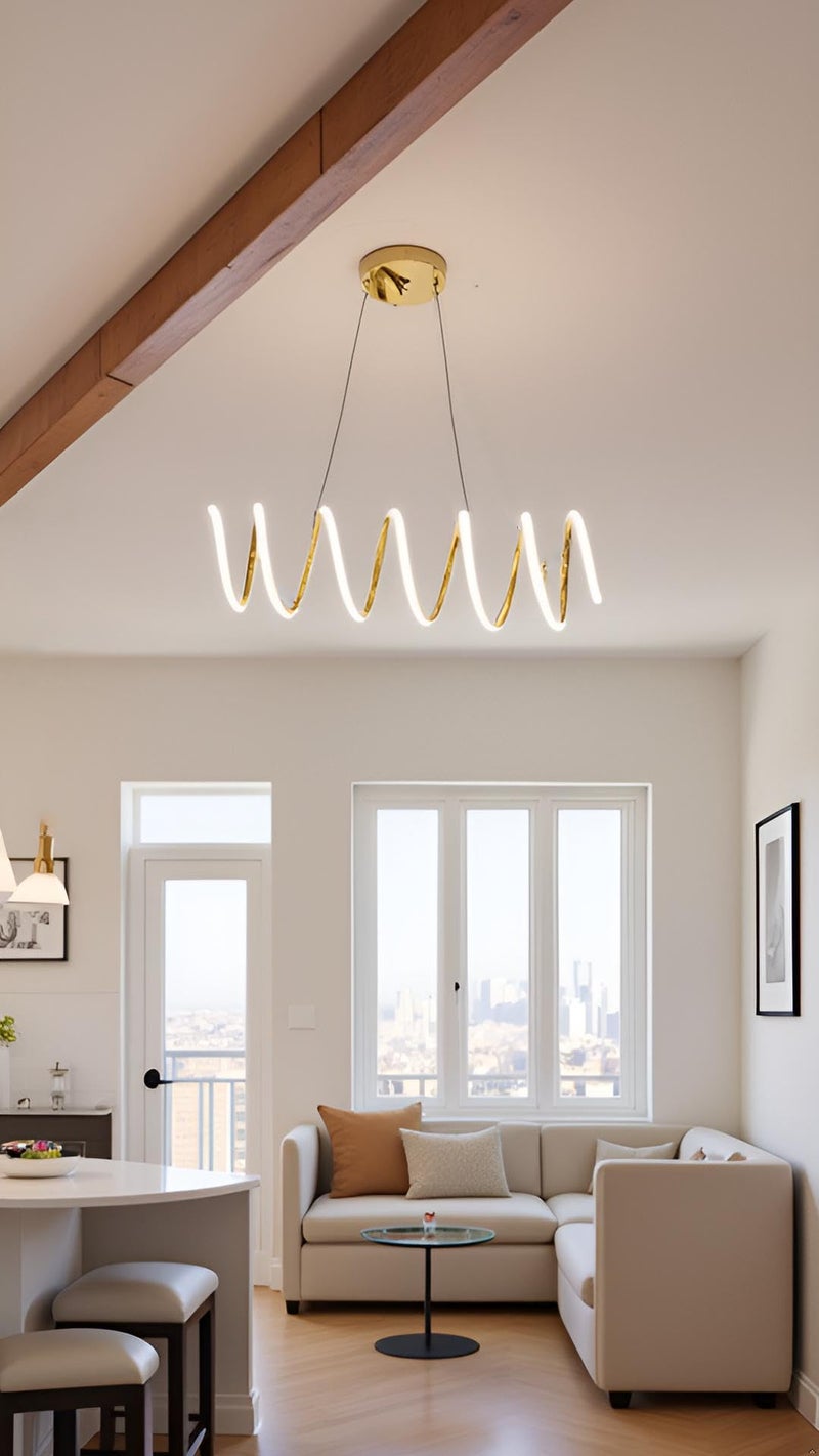 Lyse Decor Spring Chandelier LED Lamp for Modern Homes, Elegant Interiors, Living Area, Hotels and Entrances - Image 3